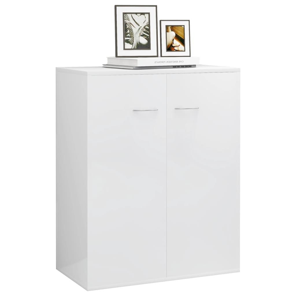 Sideboard High Gloss White 60x30x75 cm Chipboard